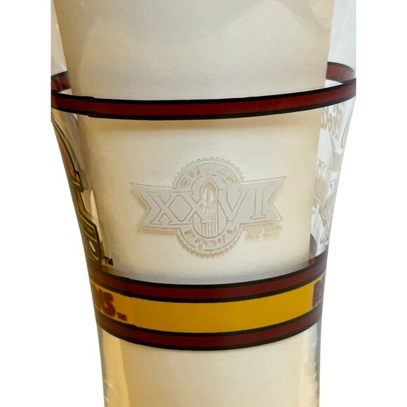 Super Bowl XXVI Vintage Wahington Redskins Pint Glass Coca-Cola NFL Collectible - Picture 10 of 16